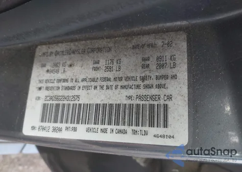 2002 Chrysler Concorde Limited from USA, damaged, VIN 2C3AD56G22H312575